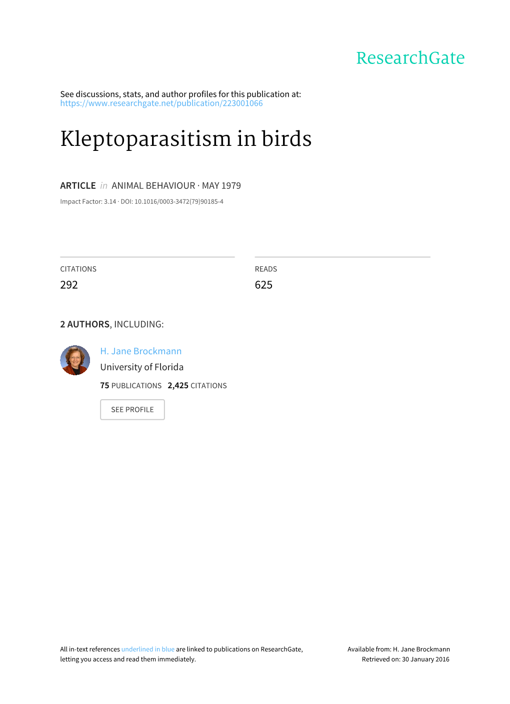 Kleptoparasitism in Birds