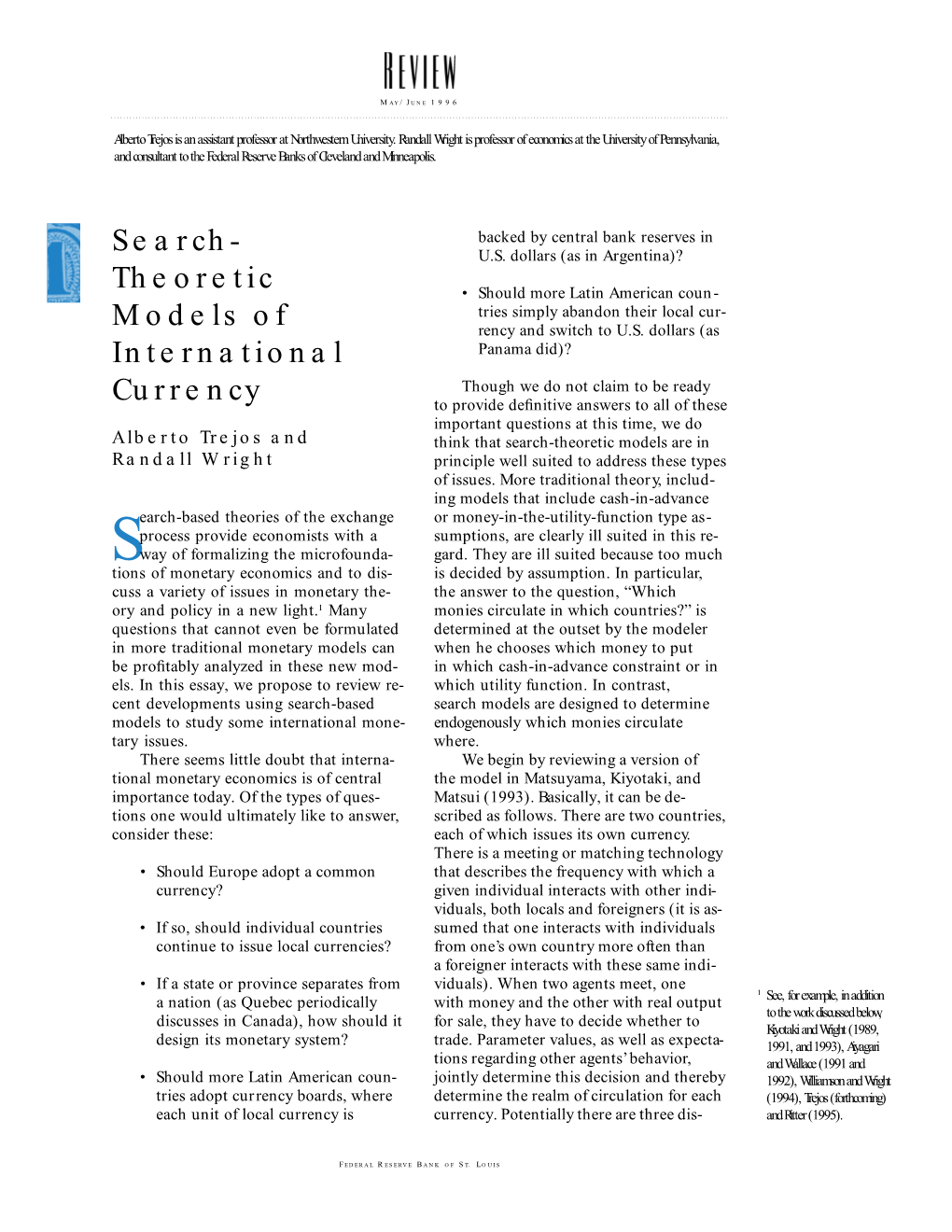 Search-Theoretic Models of International Currency