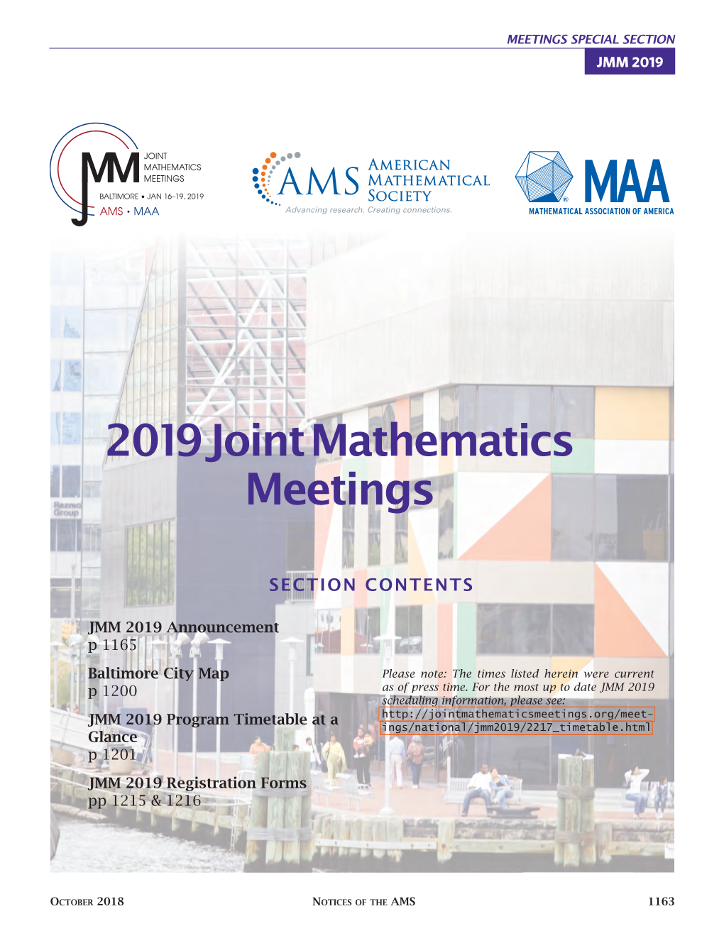2019 Joint Mathematics Meetings