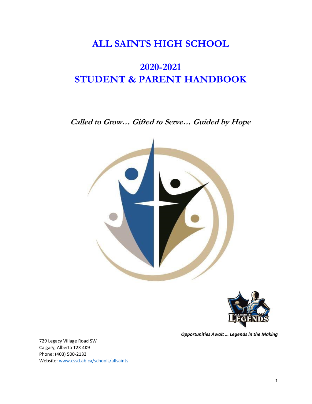 All Saints High School 2020-2021 Student & Parent