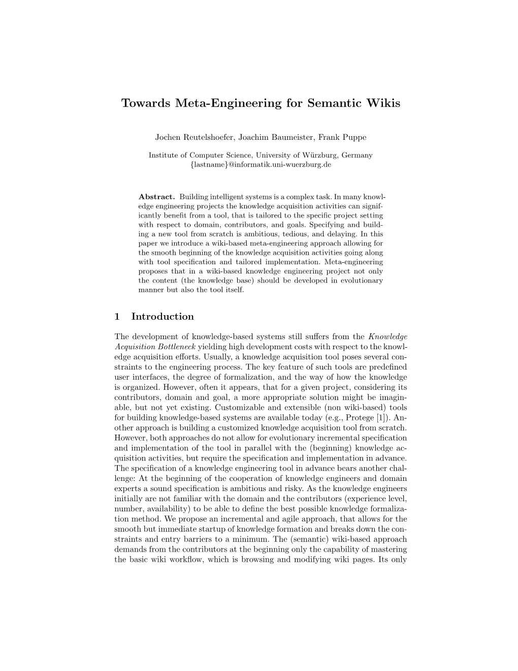Towards Meta-Engineering for Semantic Wikis