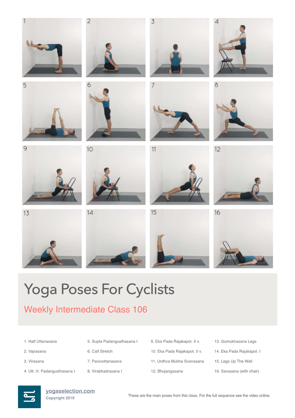 Weekly Intermediate Class 106 Yoga Poses for Cyclists