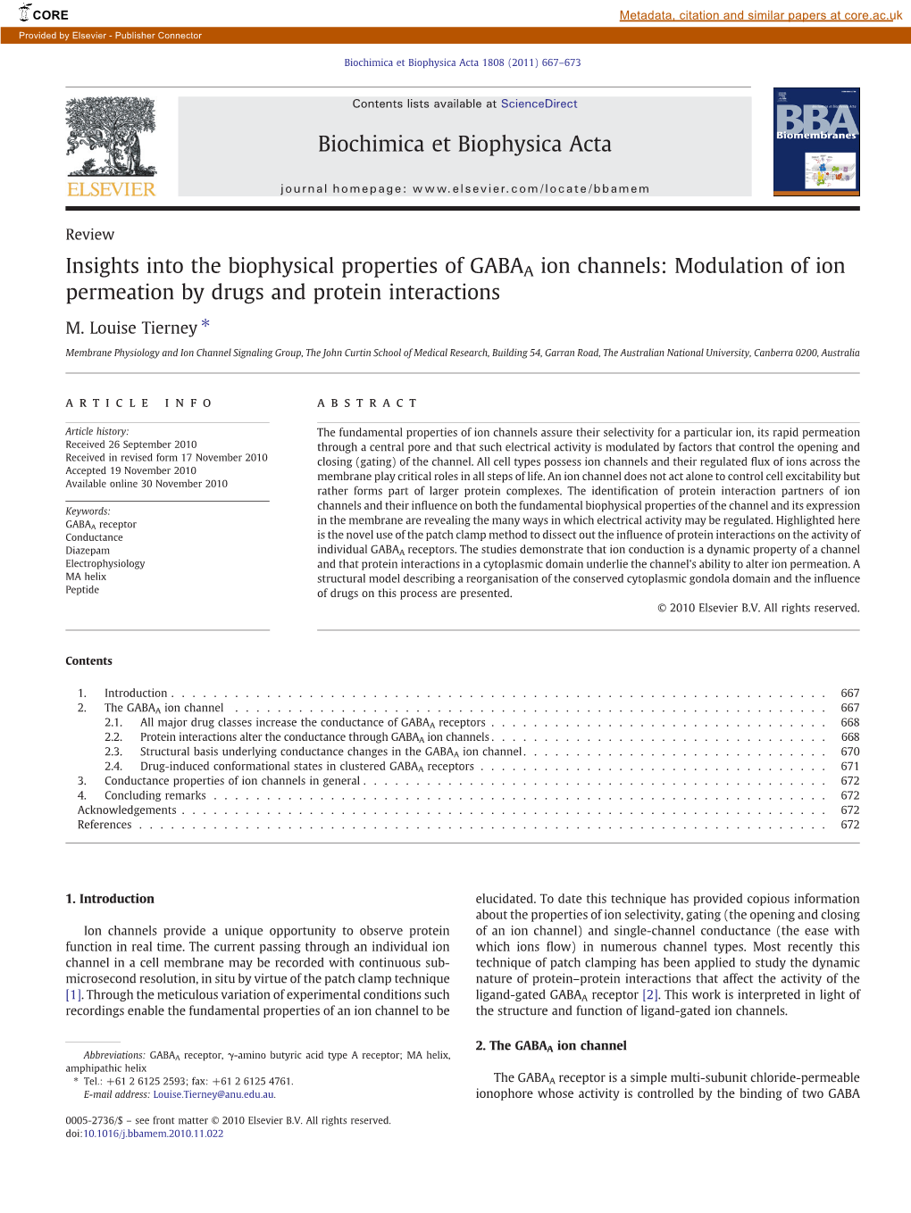 Insights Into the Biophysical Properties of GABAA Ion Channels: Modulation of Ion Permeation by Drugs and Protein Interactions