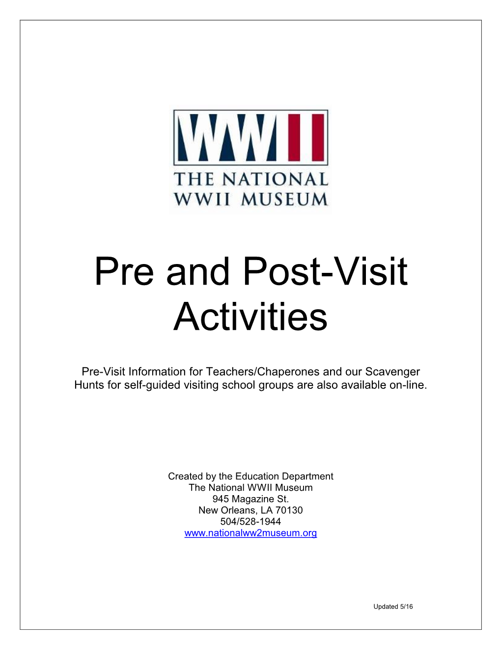 Pre-Visit Activities 3