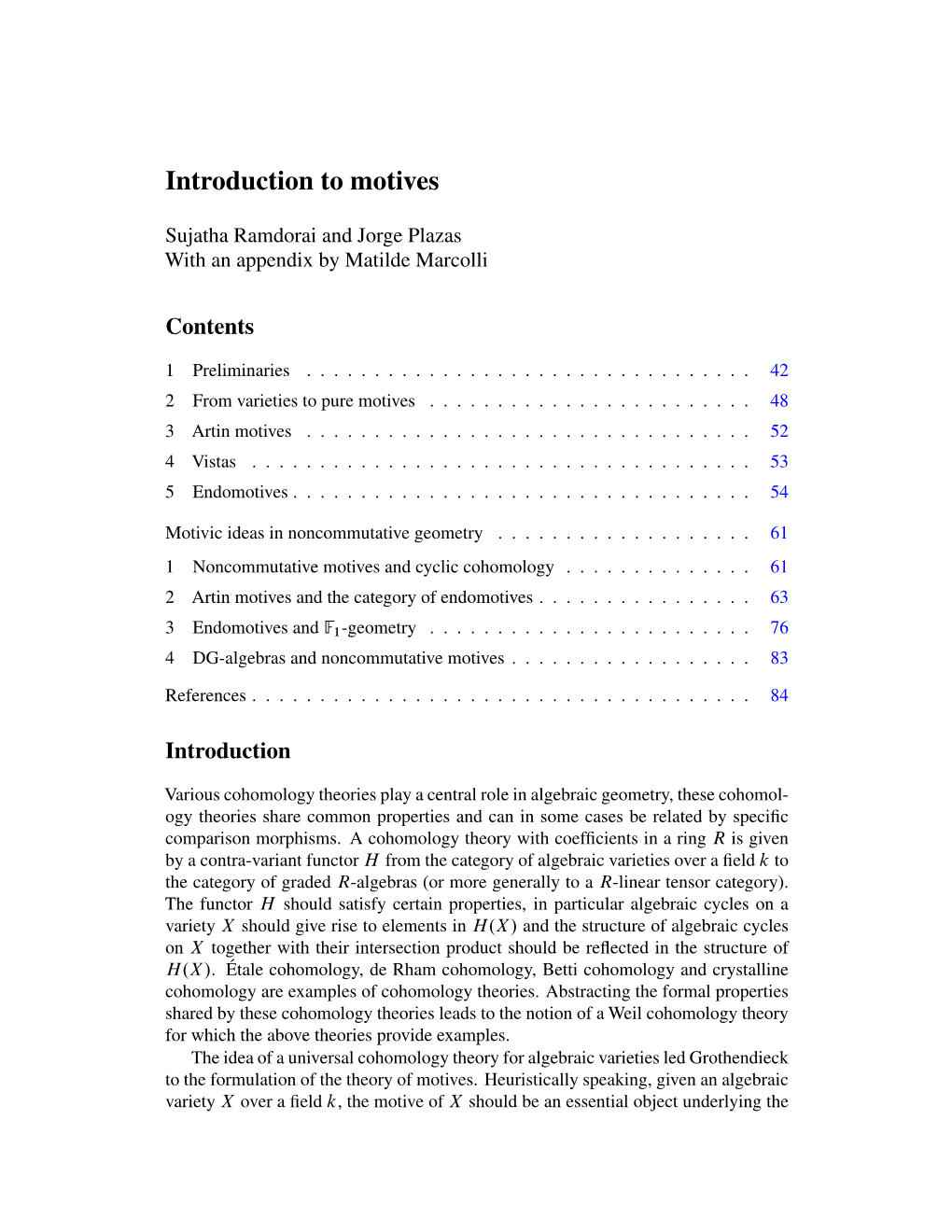 Introduction to Motives