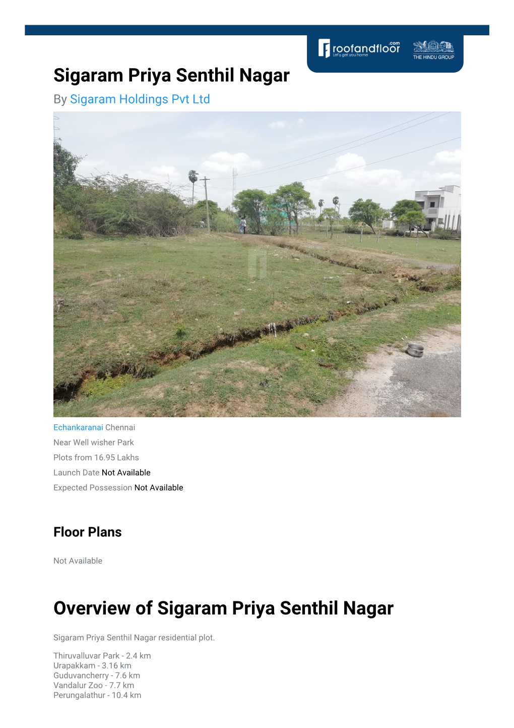 Sigaram Priya Senthil Nagar by Sigaram Holdings Pvt Ltd