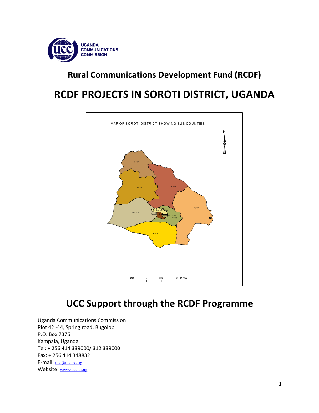 Rcdf Projects in Soroti District, Uganda