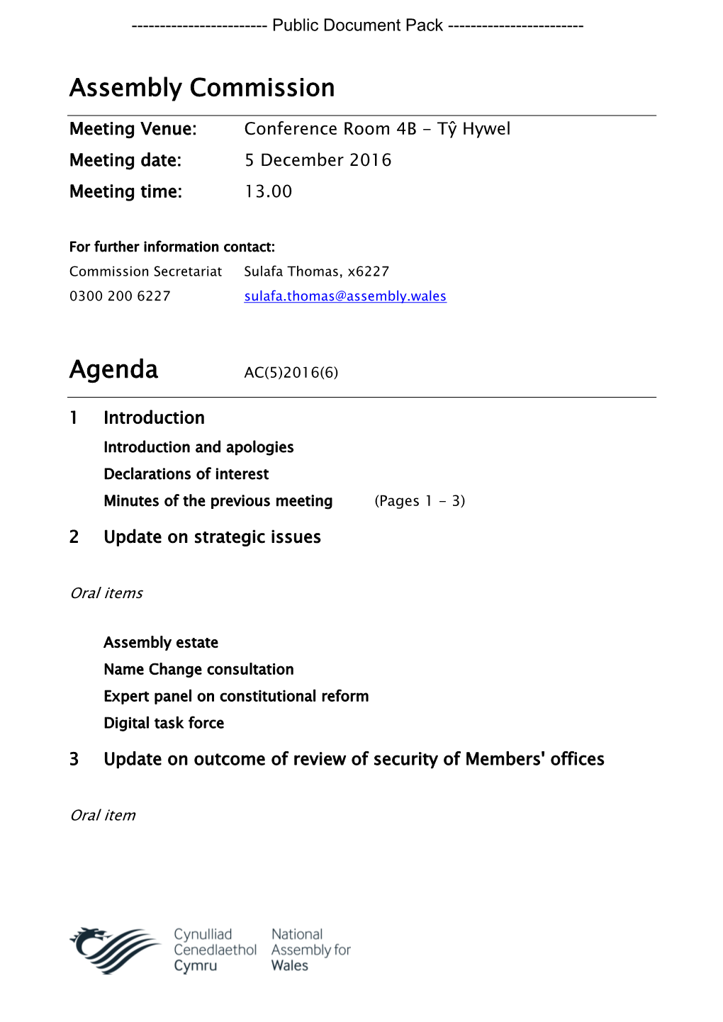 (Public Pack)Agenda Document for Assembly