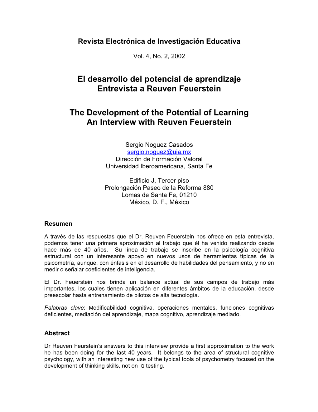 Answers of Feuerstein