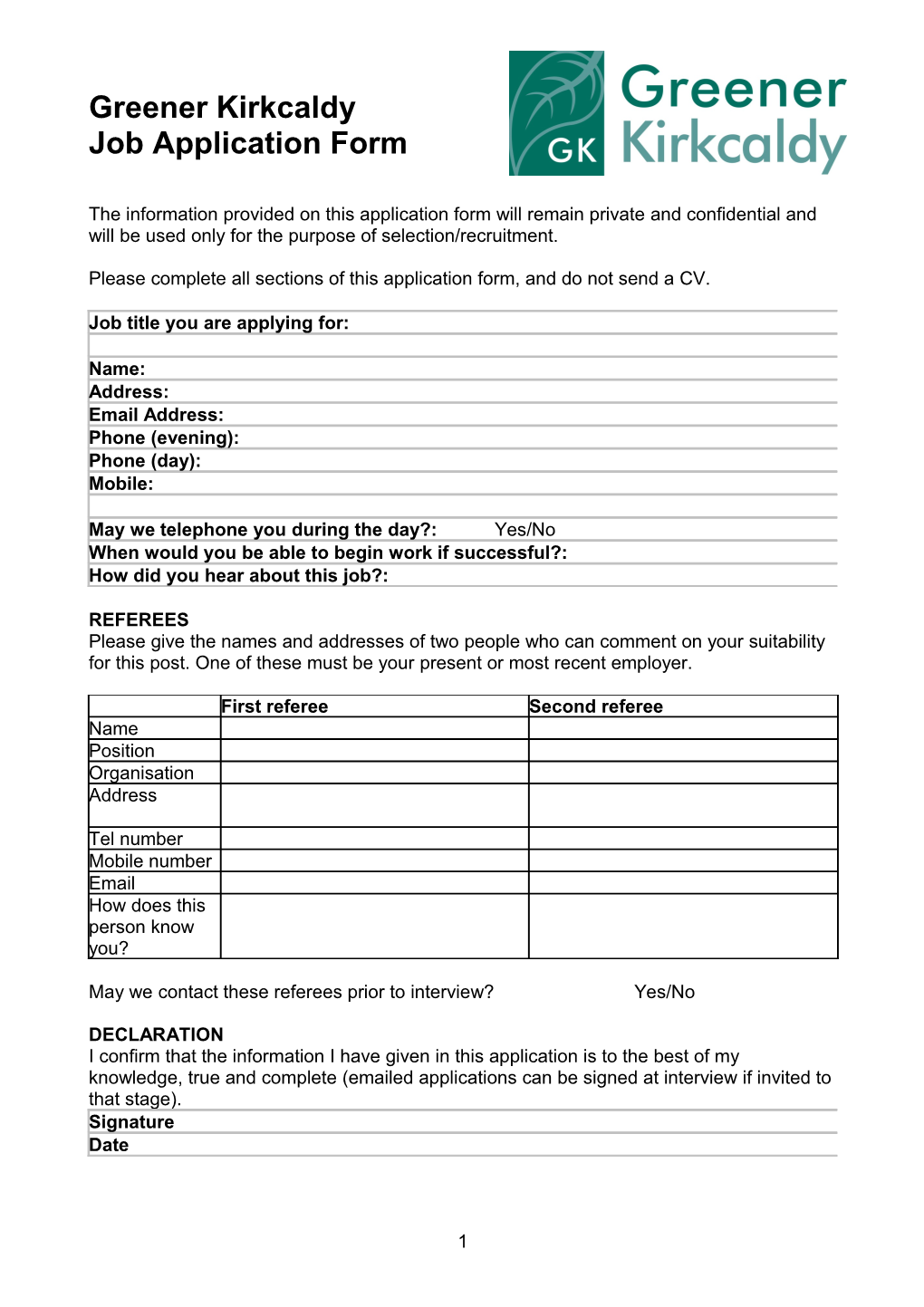 TSS Application Form