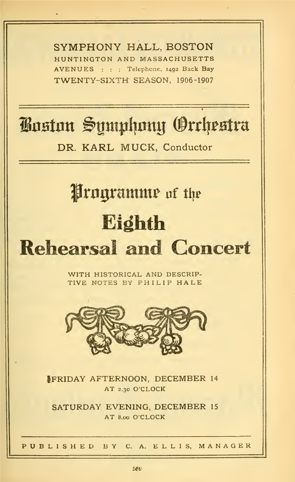 Rehearsal and Concert