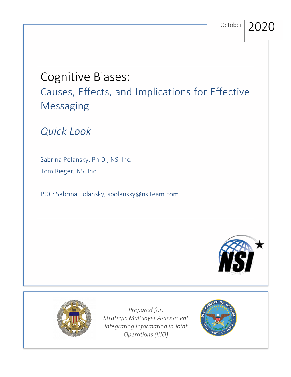 Cognitive Biases: Causes, Effects, and Implications for Effective Messaging