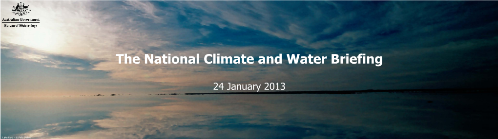 The National Climate and Water Briefing