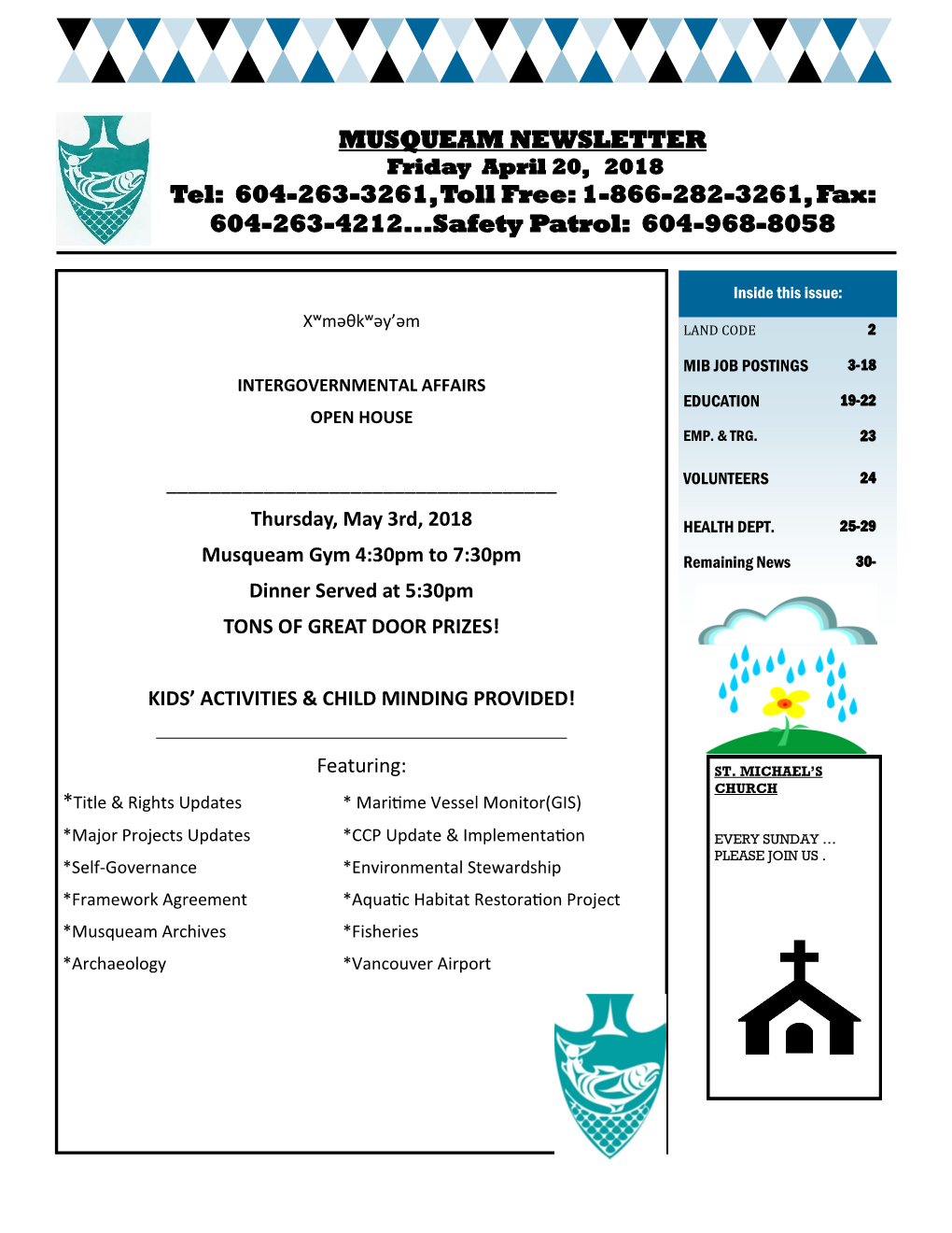 MUSQUEAM NEWSLETTER Tel: 604-263-3261, Toll Free: 1-866-282