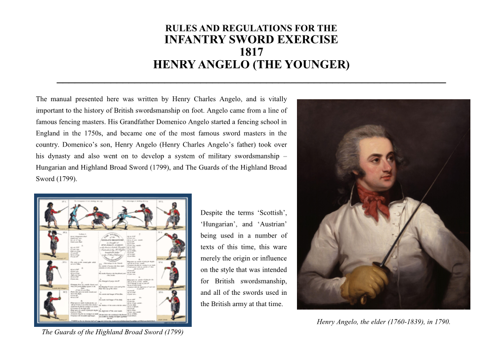 Infantry Sword Exercise 1817 Henry Angelo (The Younger) ______