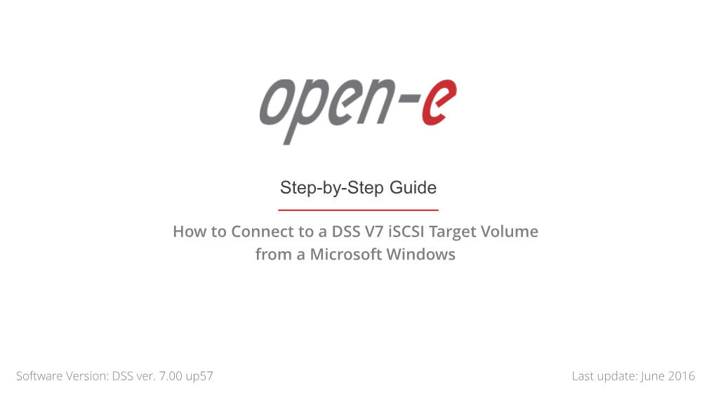 How to Connect to a DSS V7 Iscsi Target Volume from a Microsoft Windows