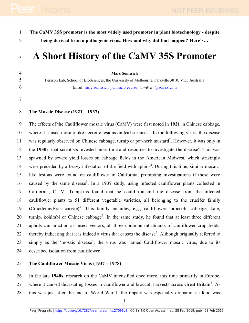 A Short History of the Camv 35S Promoter