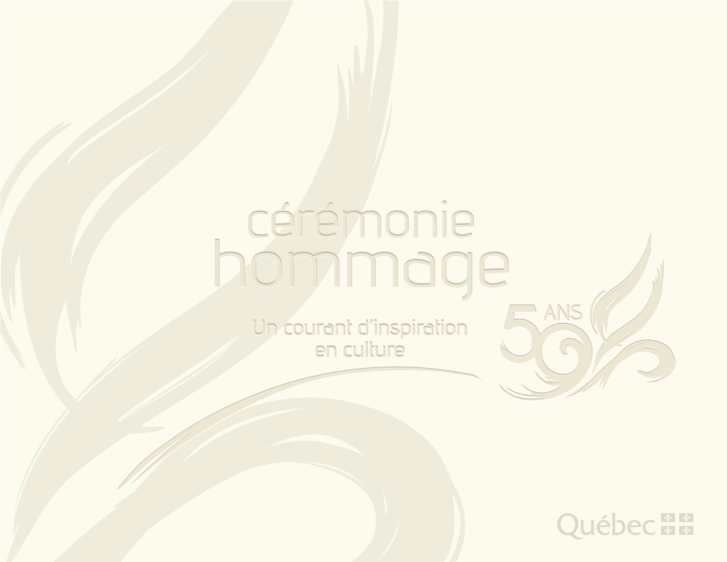 Cahier Souvenir De La Cérémonie Hommage En Culture