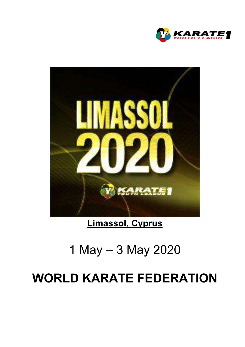 3 May 2020 WORLD KARATE FEDERATION