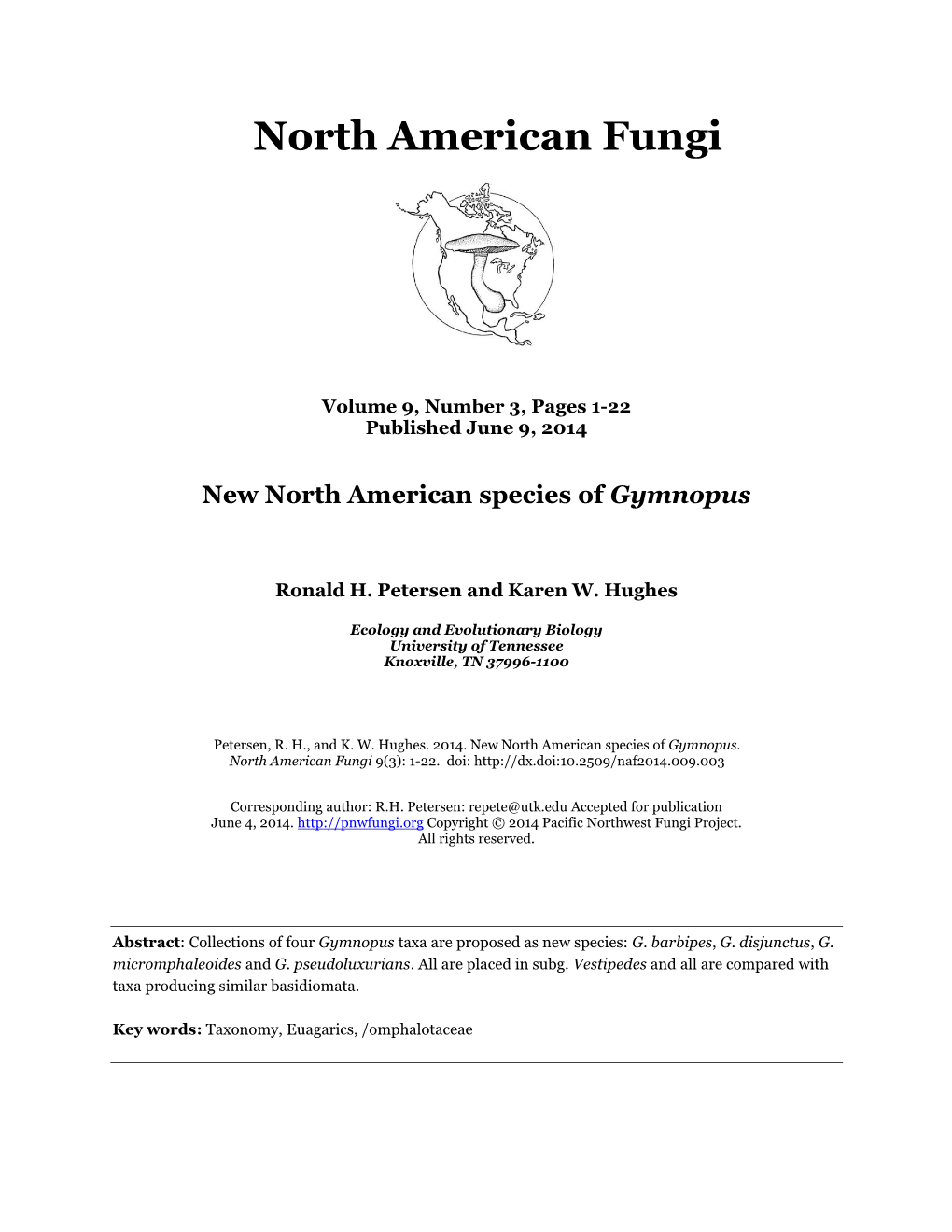 New North American Species of Gymnopus