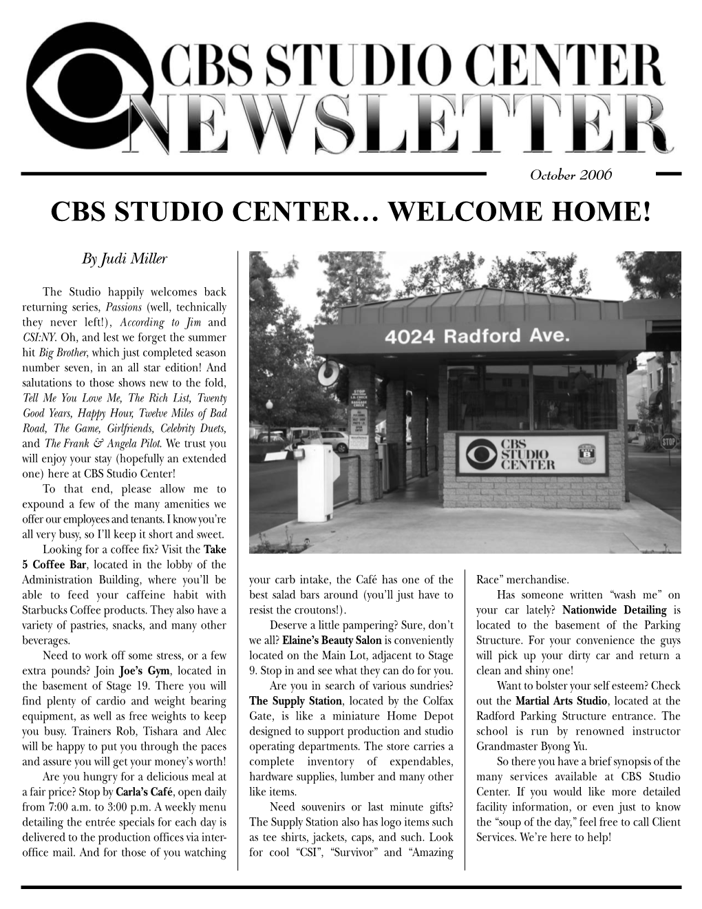 Cbs Studio Center… Welcome Home!