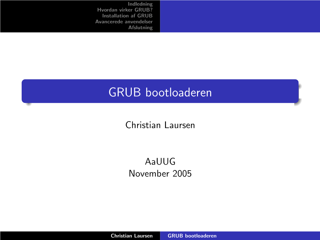 GRUB Bootloaderen