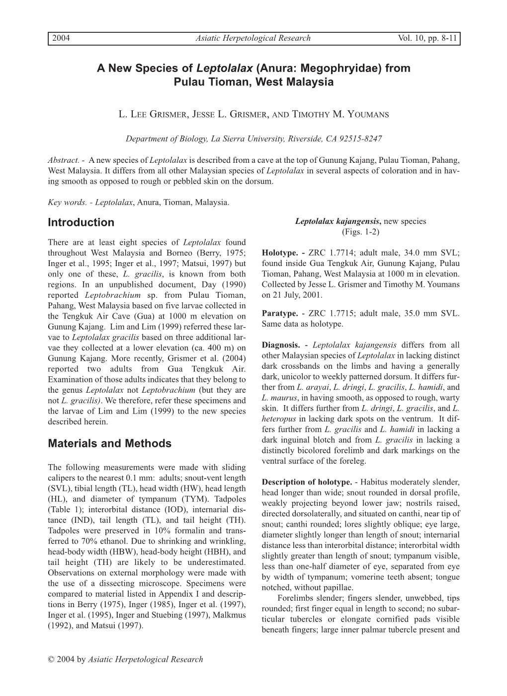 Grismer Et Al Leptolalax V.1.Qxp