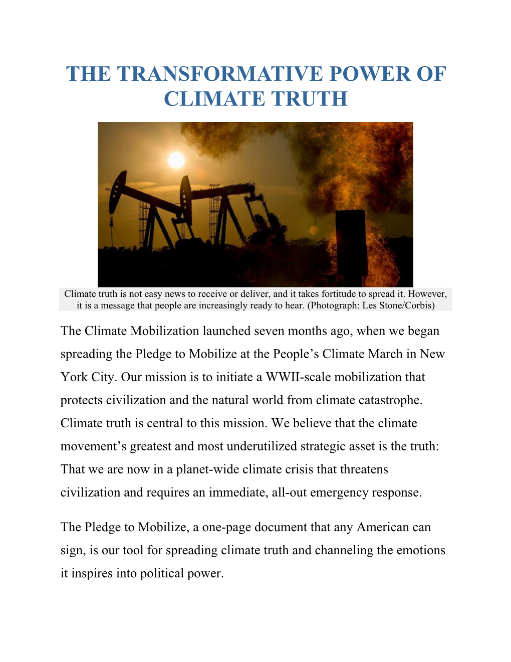 The Transformative Power of Climate Truth