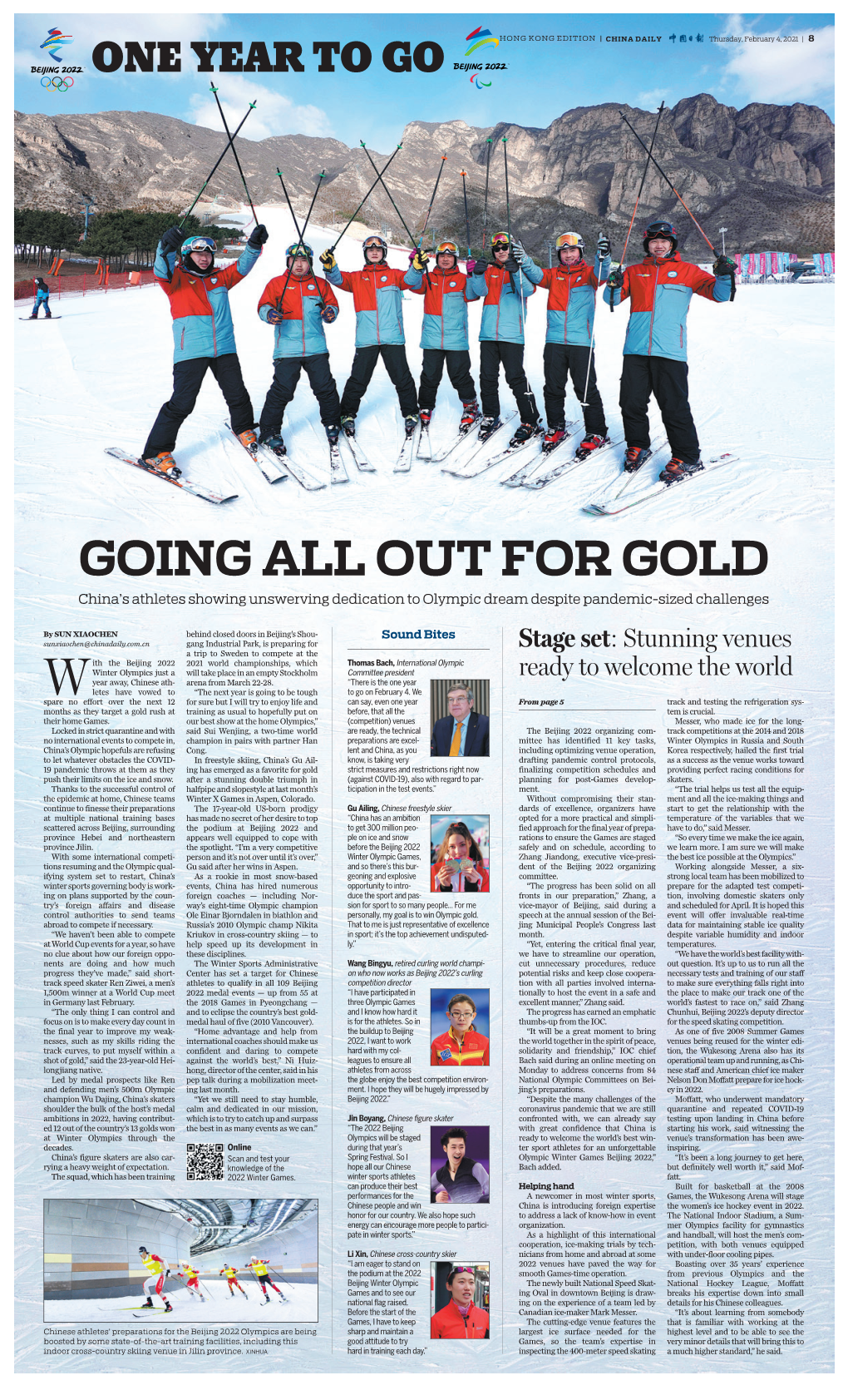 GOING ALL out for GOLD China’S Athletes Showing Unswerving Dedication to Olympic Dream Despite Pandemic­Sized Challenges