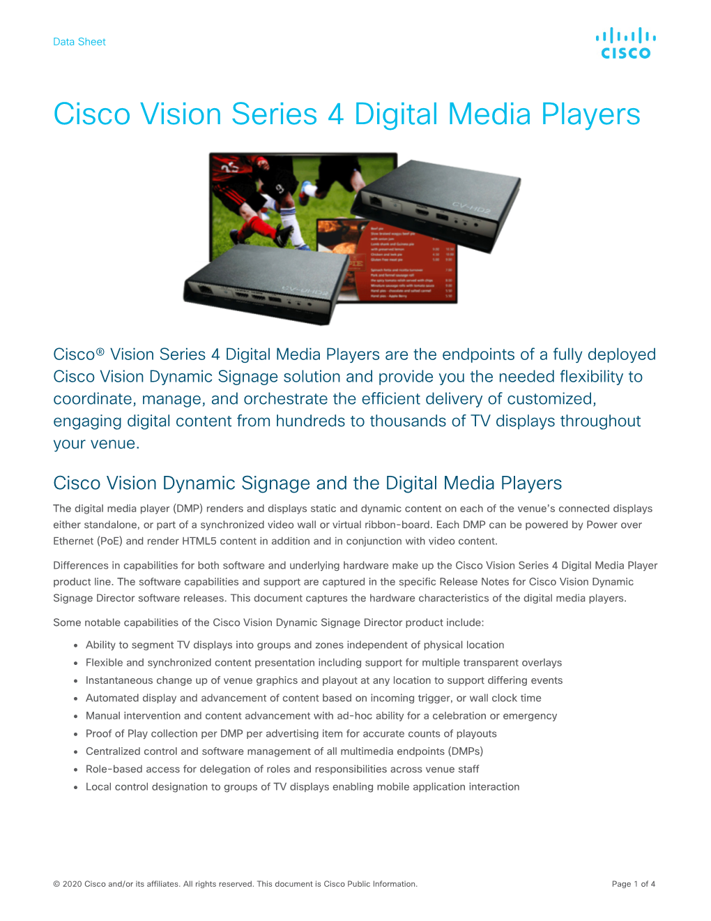 Cisco Vision Digital Media Players