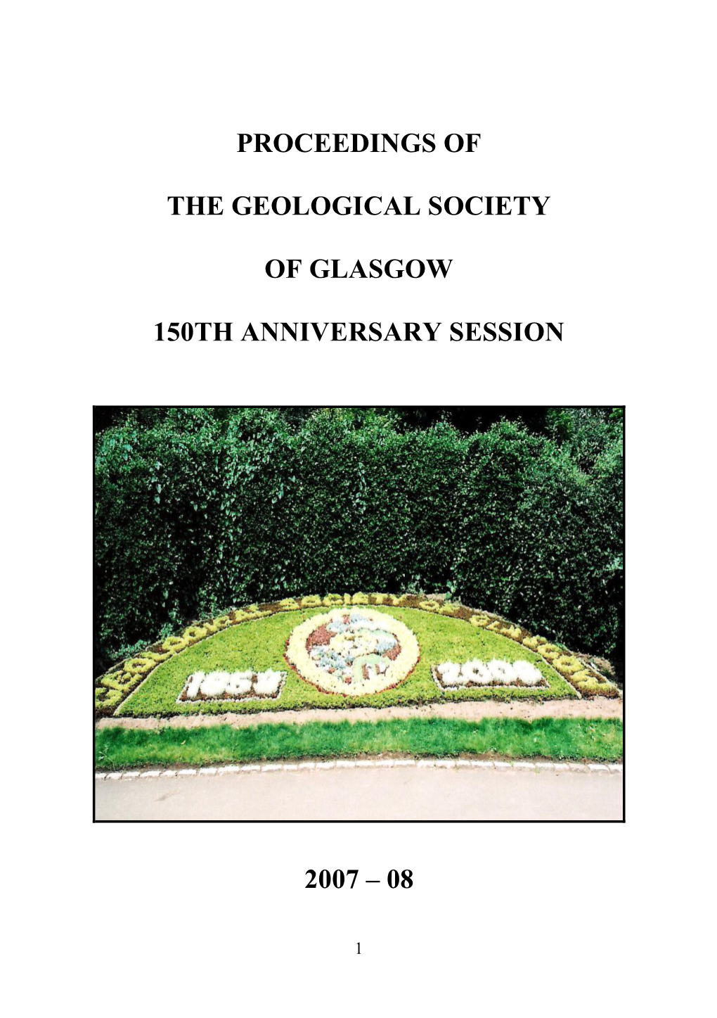 Proceedings of the Geological Society Of