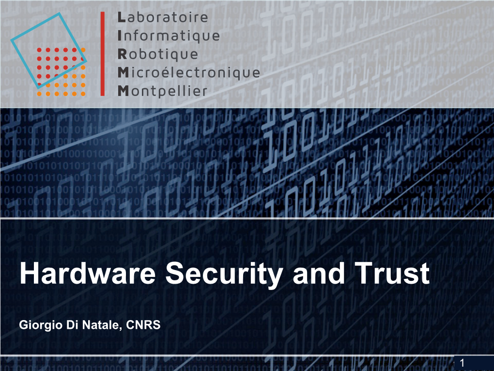 Hardware Security and Trust