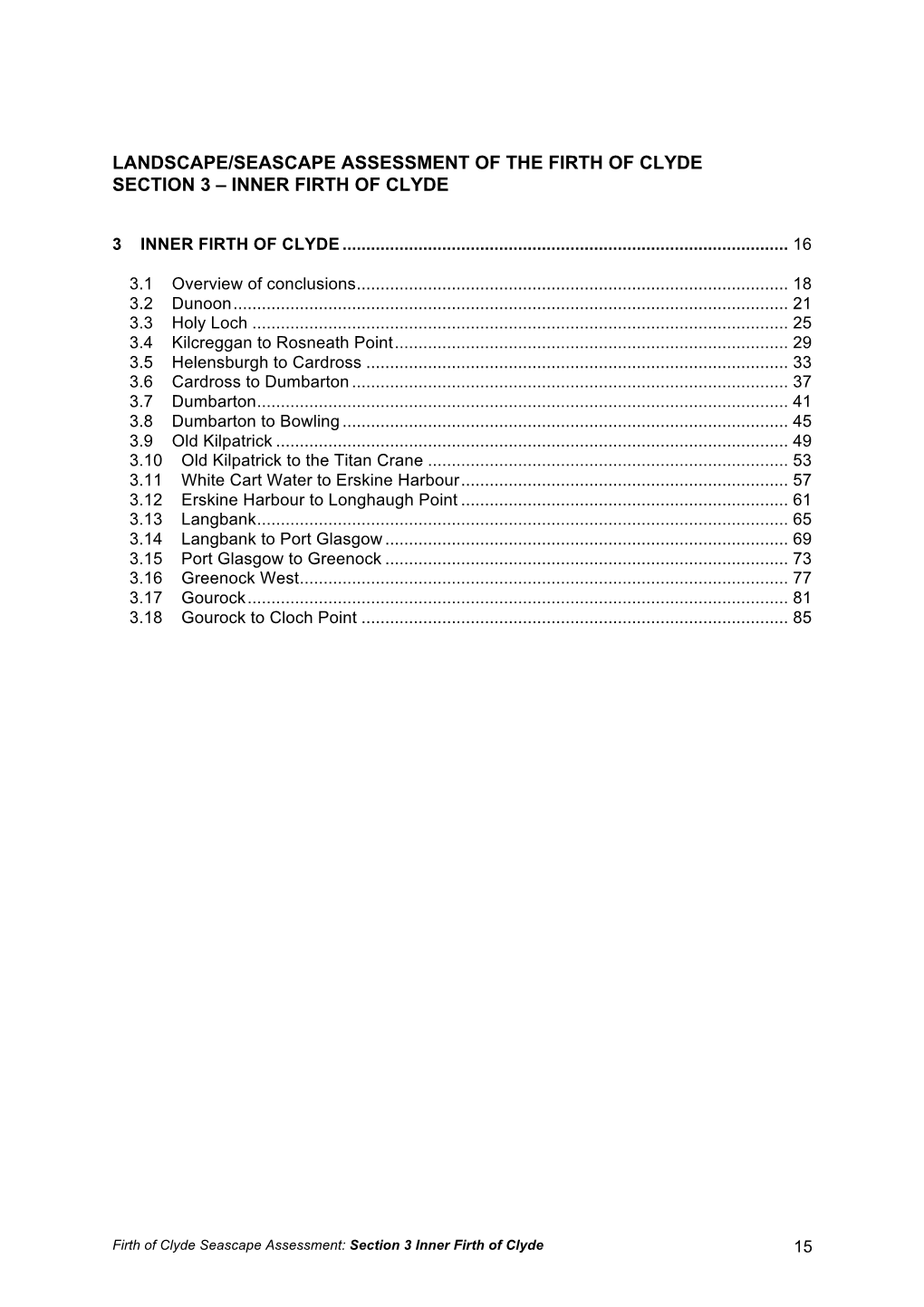 Landscape/Seascape Assessment of the Firth of Clyde Section 3 – Inner Firth of Clyde