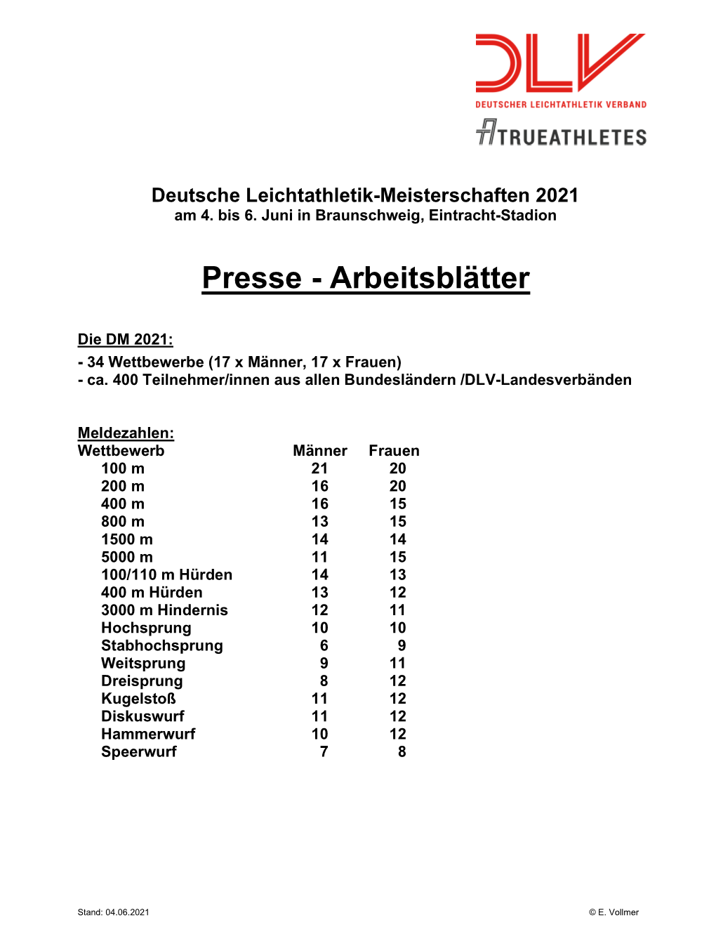 Presse - Arbeitsblätter