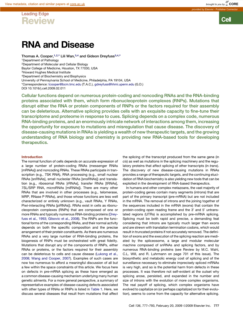 RNA and Disease