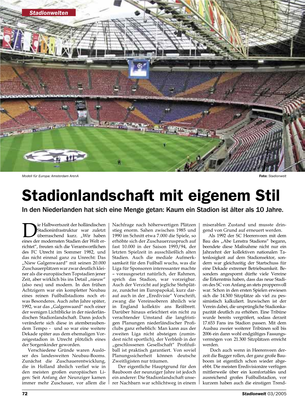 Stadionlandschaft Mit Eigenem Stil