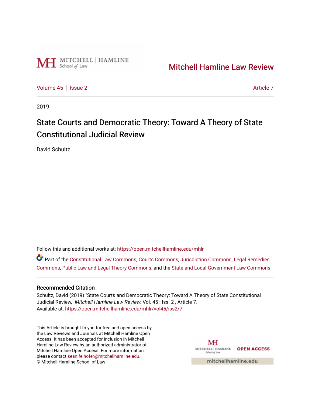 Toward a Theory of State Constitutional Judicial Review