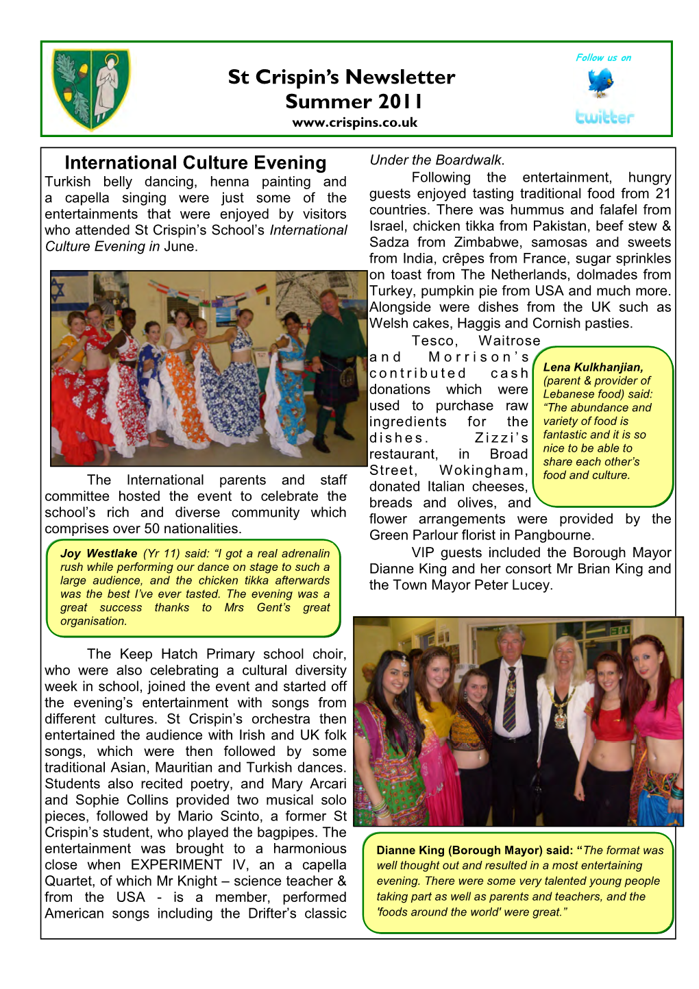 St Crispin's Newsletter Summer 2011