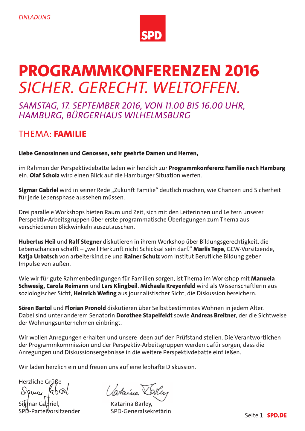 SPD-Programmkonferenz Familie