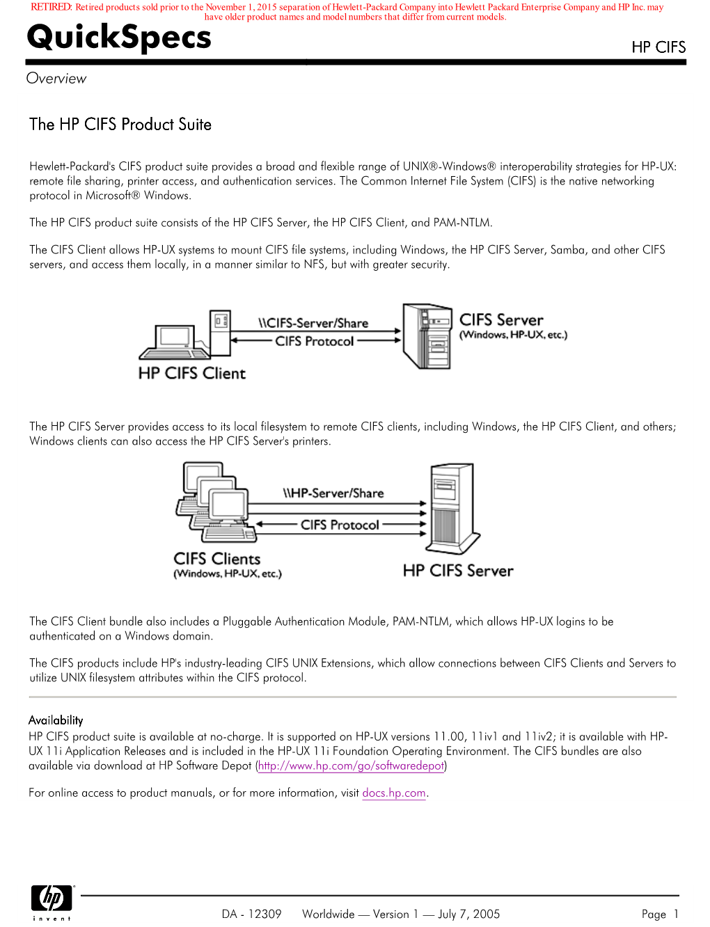 Quickspecs HP CIFS Overview