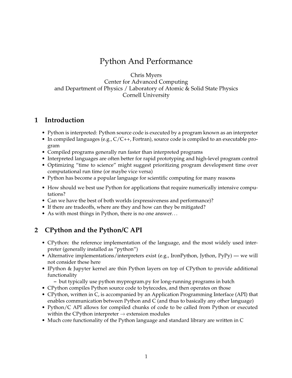 Python and Performance