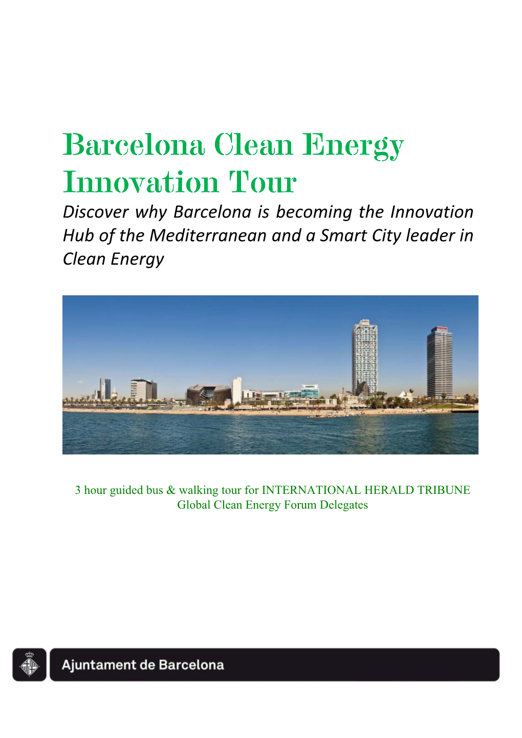 Barcelona Clean Energy Innovation Tour Proposal for IHT Final