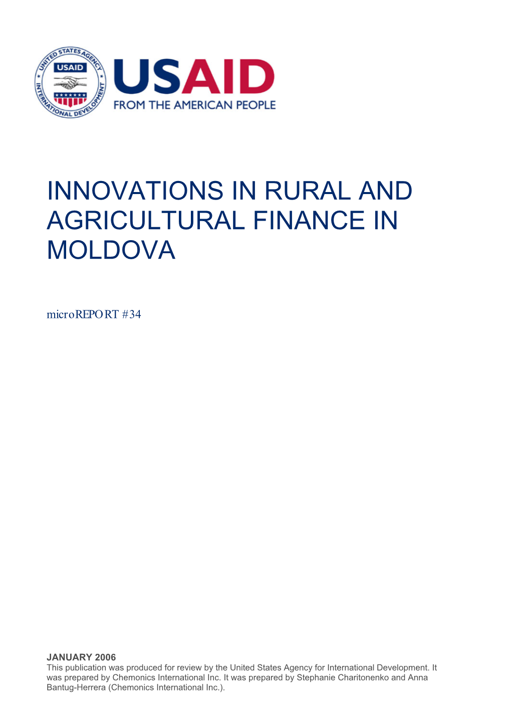 Innovations in Rural and Agricultural Finance in Moldova.Pdf