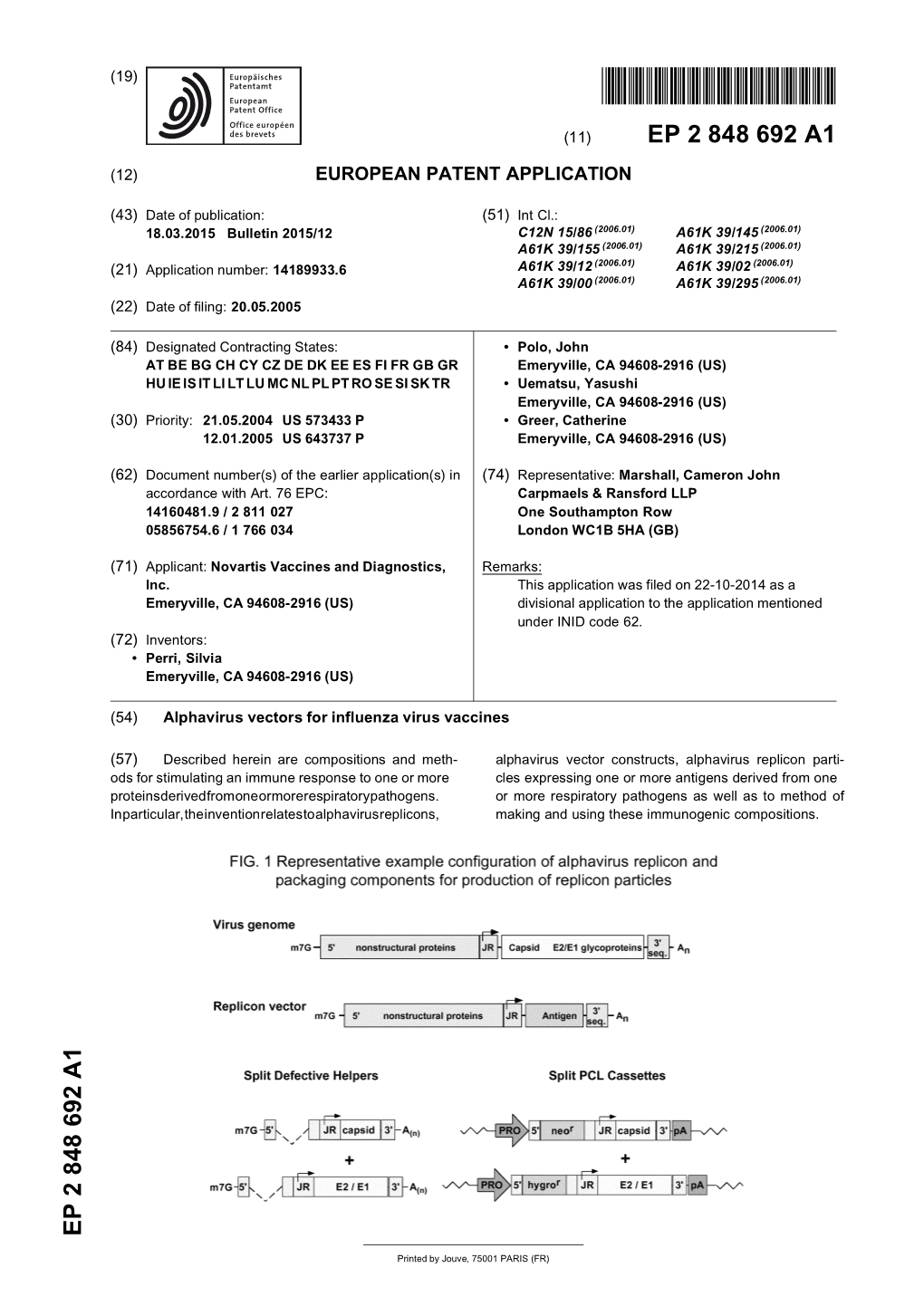 Alphavirus Vectors for Influenza Virus Vaccines