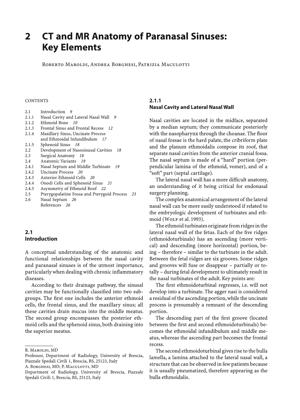 2 CT and MR Anatomy of Paranasal Sinuses: Key Elements