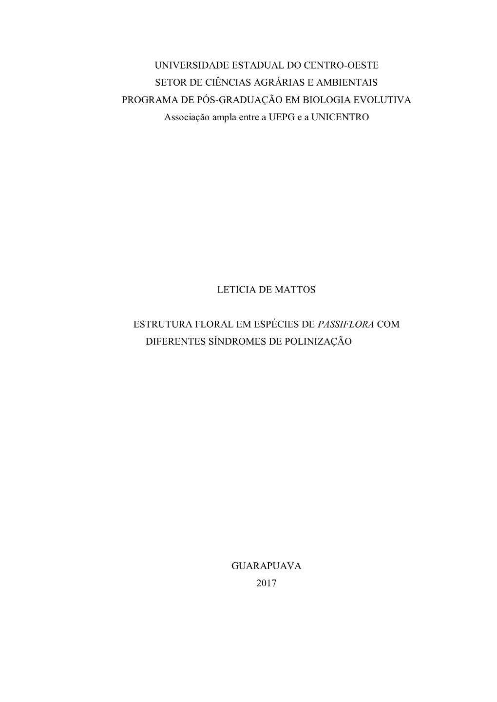 Dissertação De Mestrado Apresentada Ao Programa