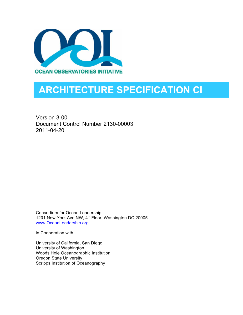 Architecture Specification Ci