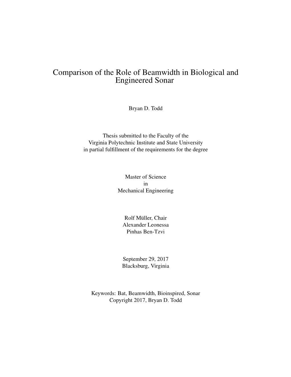 Comparison of the Role of Beamwidth in Biological and Engineered Sonar