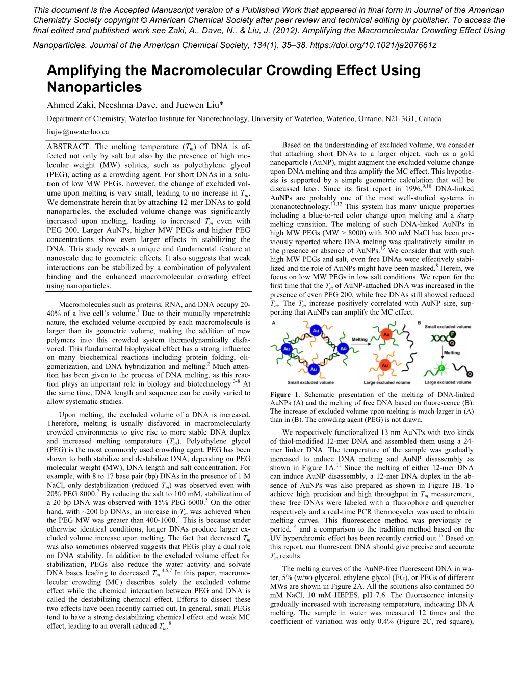 Amplifying the Macromolecular Crowding Effect Using Nanoparticles