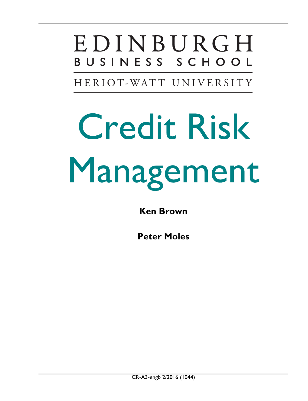 Credit Risk Management